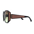 thumbnail image 3 of Womens Glitter Side Trim Oversize Luxe Butterfly Plastic Sunglasses Black Peach Yellow, 3 of 4