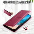 thumbnail image 3 of Étui Portefeuille de Blocage RFID pour iPhone 14, Étui à Rabat Magnétique en Cuir avec Support, Rouge, 3 of 7