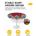 thumbnail image 2 of nqOlkjepod Red Christmas Round Tablecloth, Fitted Table Cover with Elastic for 45"-54" Round Tables, Xmas Snowman Tree Snowflake Table Cloth Outdoor Indoor Dinning Party Waterproof Tablecloths, 2 of 6