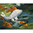 thumbnail image 2 of Slivka, Jane 32x26 Black Ornate Wood Framed with Double Matting Museum Art Print Titled - Koi, 2 of 4