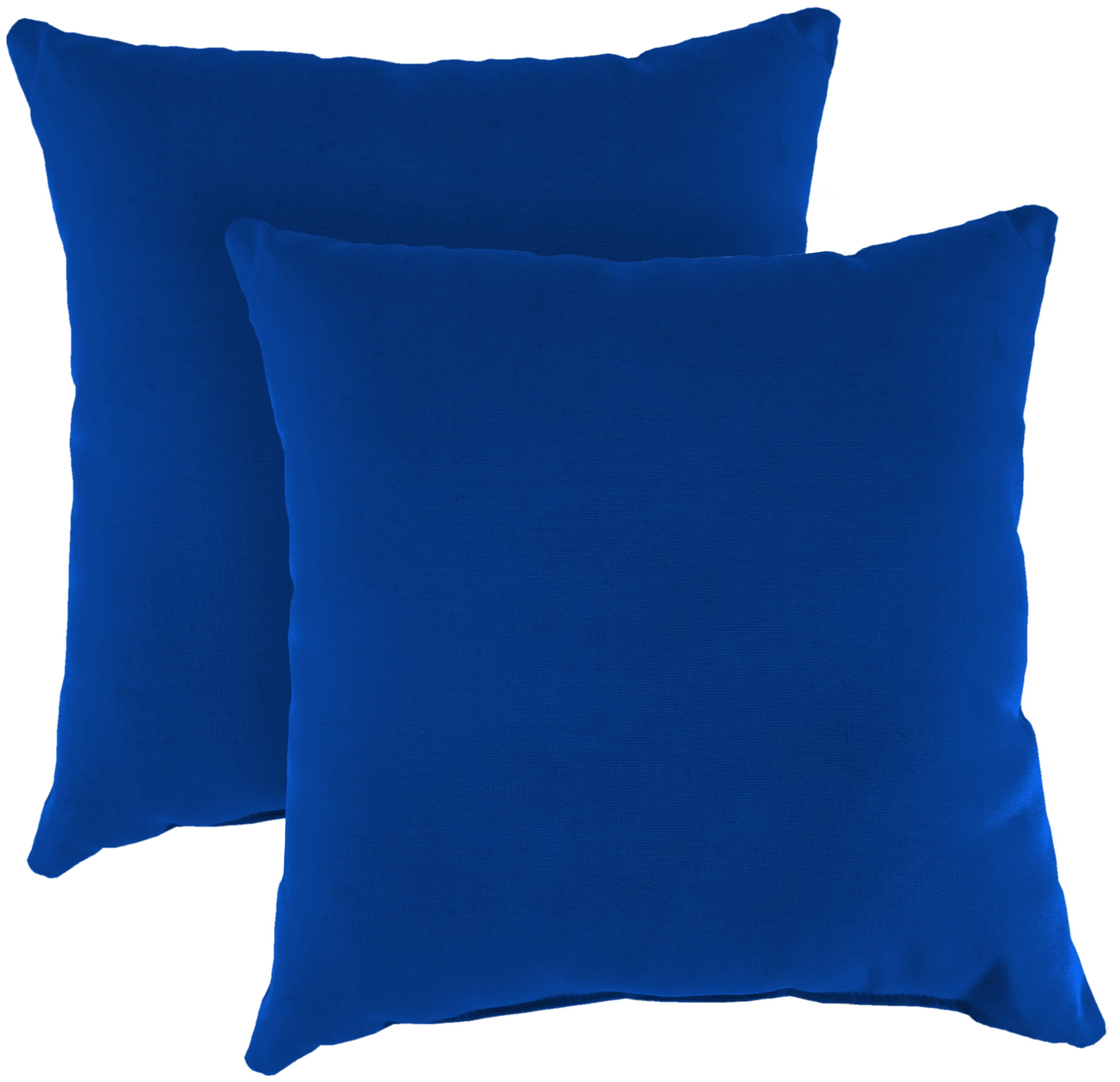 Sunbrella Canvas Square Outdoor Toss Pillows, Pacific Blue, 18", Set of