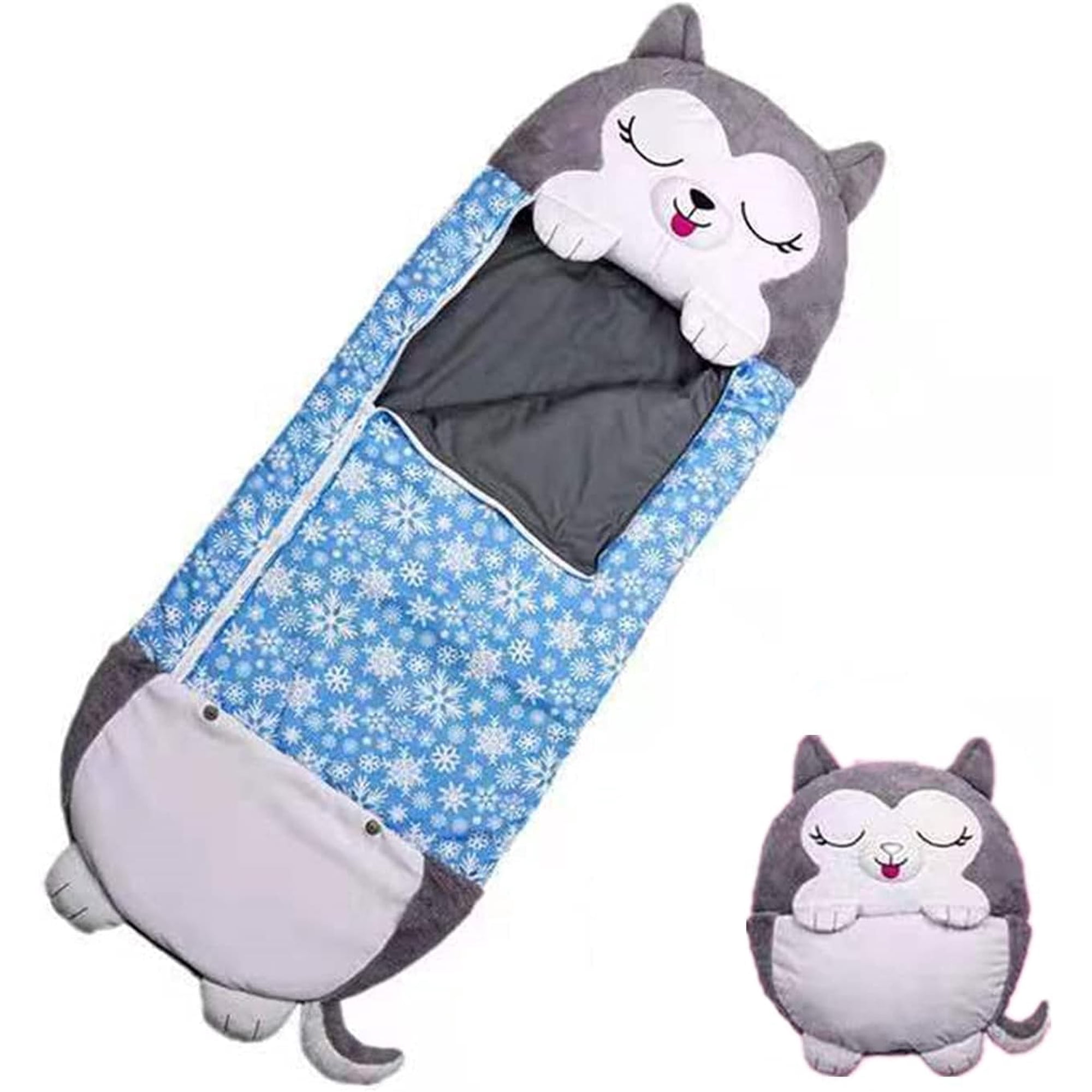 Sac De Couchage Enfant Avec Oreiller Amovible - 150x60 Cm, Polyster Doux, Double Fermeture