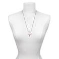 thumbnail image 3 of Delight Jewelry Silvertone Hot Pink Running Shoe Silvertone Dream Big Pendant Necklace, 25", 3 of 4