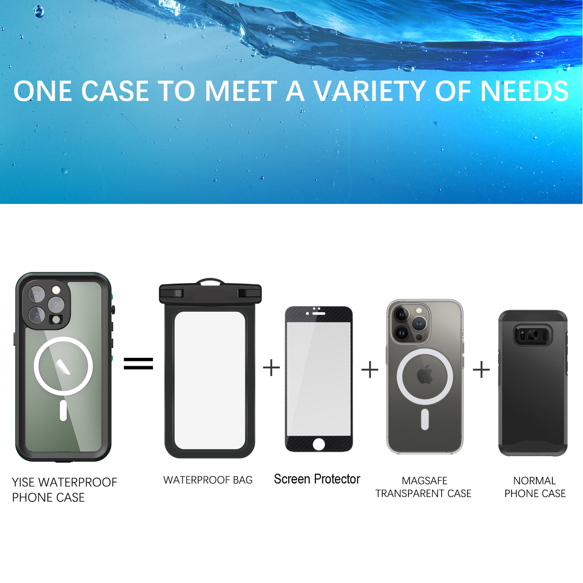 iPhone 14 Pro Waterproof Case, Dteck Full Body Heavy Duty Protection Full Sealed Cover Shockproof Dustproof Built-in Clear Screen Protector Rugged Case for iPhone 14 Pro 6.1 inch 2022, Blue