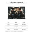 thumbnail image 5 of Disketp Urban Bear With Headphones Flannel Blankets - Thick and Warm Blanket for Winter, Soft Fuzzy Plush King Blanket for All Seasons-60"x50", 5 of 6