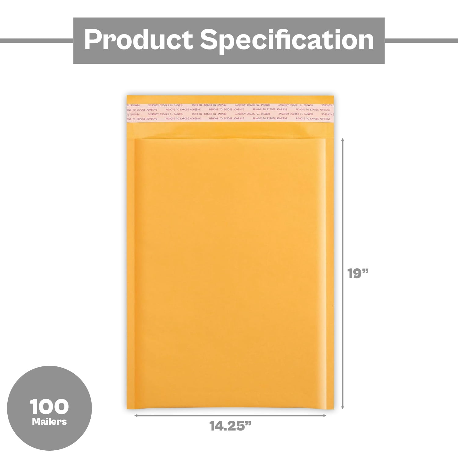 MMBM 100 #7 - 14.25" x 20" Yellow Bubble Mailers Kraft Padded Envelopes Packaging Shipping Bags Self Seal