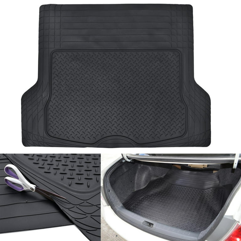 Motor Trend MT-688 DualFlex Two-Tone Rubber Car Floor Mats, Universal Front  & Rear Combo Set with Trunk Cargo Mat Liner for Car Sedan SUV Van, Heavy  Duty All Weather Trim To Fit 