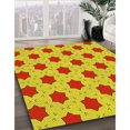 thumbnail image 2 of Ahgly Company Indoor Round Patterned Canary Yellow Area Rugs, 6' Round, 2 of 6
