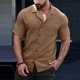 thumbnail image 1 of pstuiky Camisas de vestir de manga corta para hombre, Camisas de manga corta con cuello vuelto y botones sueltos informales de color sólido para hombre camisetas de hombre s, 1 of 7