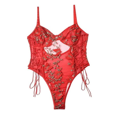 Sexy Women s Lingerie Deep V Neck Lace Bodysuit Bridal Lingerie Backless One Piece Teddy Body Suit Seductive and Elegant