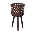 thumbnail image 4 of DOLITY Rattan Basket Floor Planter Versatile Home Decor for Home Office Wooden Legs Brown 43x24.5cm, 4 of 9