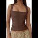 thumbnail image 3 of Camiseta Sin Mangas con Cuello Cuadrado para Mujer, Color Café, Talla XL, 3 of 9