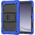 thumbnail image 3 of Allytechgroup Shockproof Case with Screen Protector for Samsung Galaxy Tab A9+ Plus 11" SM-X210 X215 X216, Rugged Bumper Anti-Scratch Kickstand Shoulder Strap Kids Friendly Case Cover, Darkblue, 3 of 8