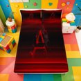 thumbnail image 5 of meiyoeat gradient Initial Print Bed Sheets,Red Black Monogram A Full Size Sheets,4 Pieces,1 Flat Sheet,1 Fitted Sheet and 2 Pillowcases, 5 of 6