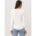 thumbnail image 4 of Blusa Informal Allegra K con Cuello En V y Volantes para Mujer blanco XS, 4 of 6