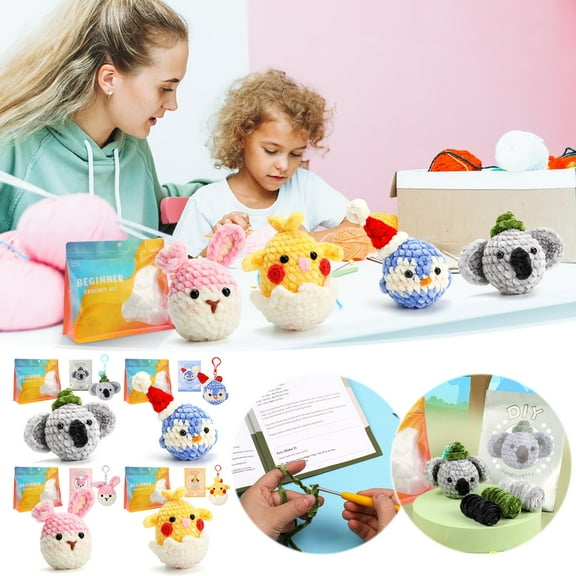 Viflosae Gifts for Kids Toys for Boys 4-6 Beginner Crochet Doll with Step-by-Step Video Tutorial And Yarn Crochet Hook Accessories DIY Crafts Adults And Kids Birthday