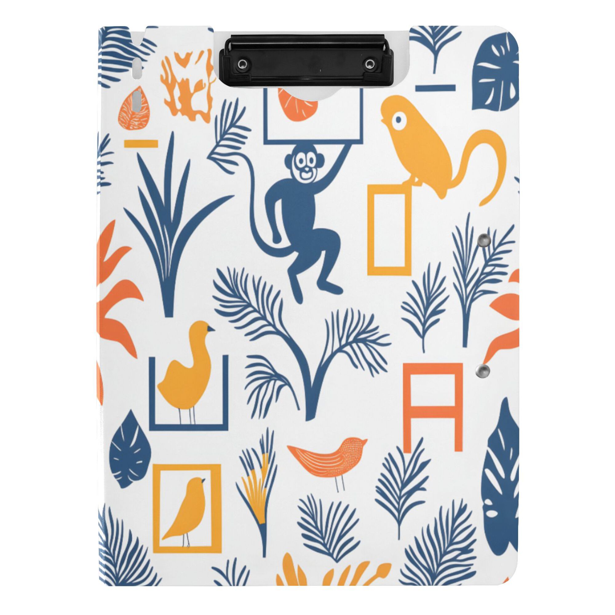 FORMRS A4 Clipboard Folder with Pen Holder Horizontal Foldable School Office Binder, Tropical Jungle Vibes