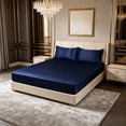 thumbnail image 4 of Queen Size Satin Sheets Set 4 Piece Bed Sheets For Hot Sleepers Deep Pocket Bedding Set For Mattress Up To 16 Inch Brushed Microfiber Bed Sheets L, 4 of 6