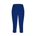 thumbnail image 6 of Yourumao Womens Two Pack Capri Leggings Skinny High Waisted Capris Stretchy Solid Color Tights Comfy Slim Fit Pants Summer Outdoor Trousers, 6 of 6