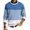 Blue, variant on Wutalume Men's Round Neck Ribbed Knit Pullover, Long Sleeve Striped Print Sweater, Comfortable Stretch Top for Casual Layering and Everyday Wear,Black L