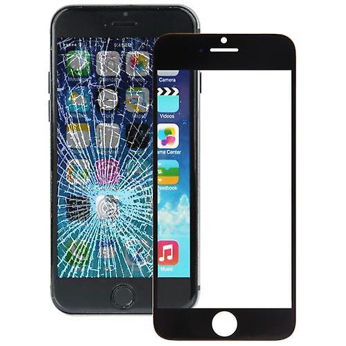 (Black)Front Screen Outer Glass Lens for iPhone 6