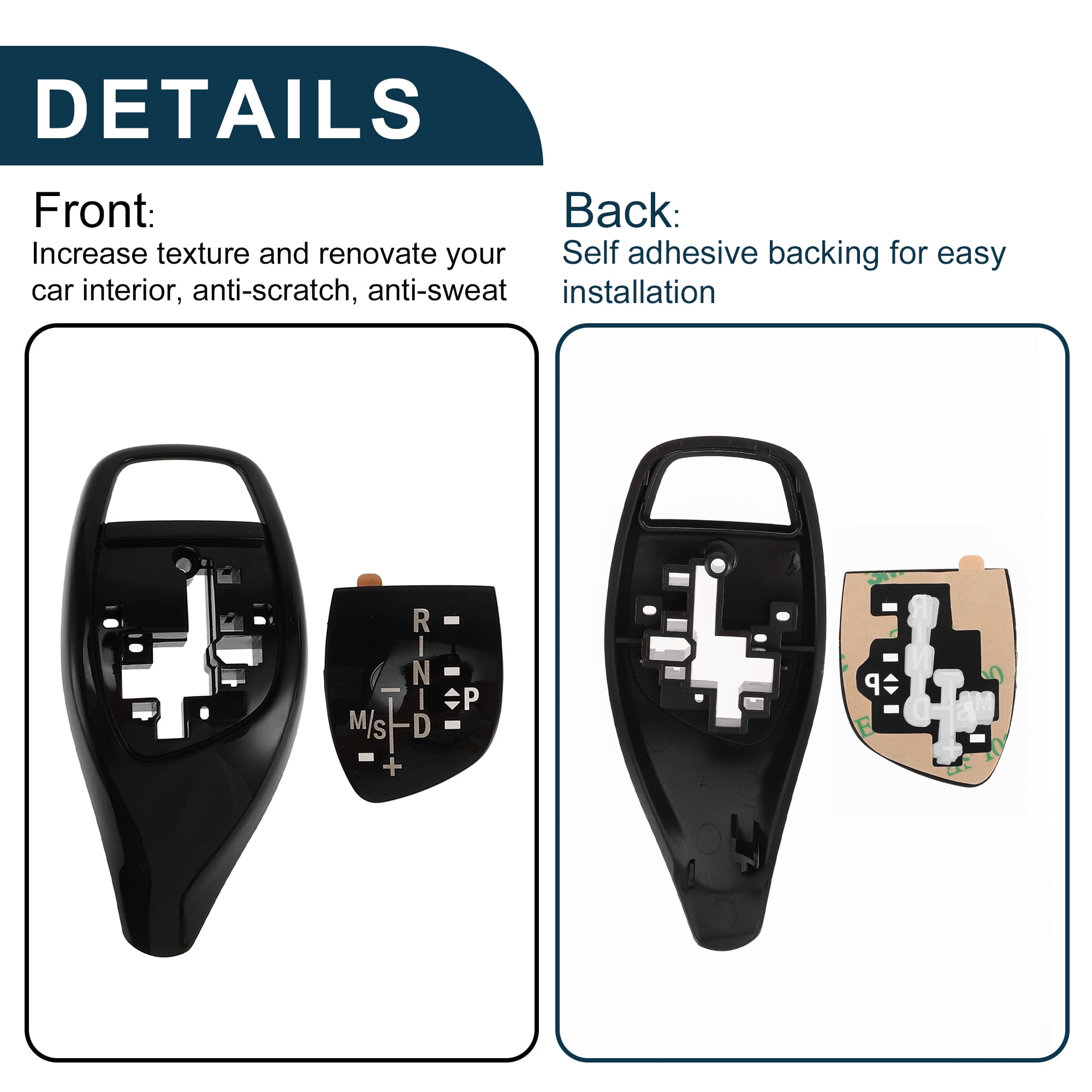 Unique Bargains Gear Shift Knob Button Cover Knob Trim Sticker for BMW 1'F20 F21/2'F22/3'F30 Black Center Console 1 Set