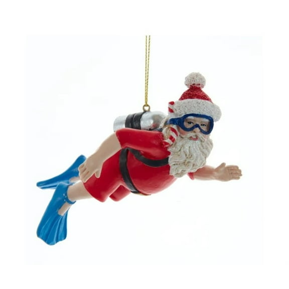 Kurt Adler Resin Ornament For Christmas Tree, Scuba Santa