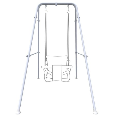 G TALECO GEAR Foldable Swing Stand for Kids  Toddler Swing Sets for Backyard  Outdoor Metal Swing Frame for Baby Swings  White