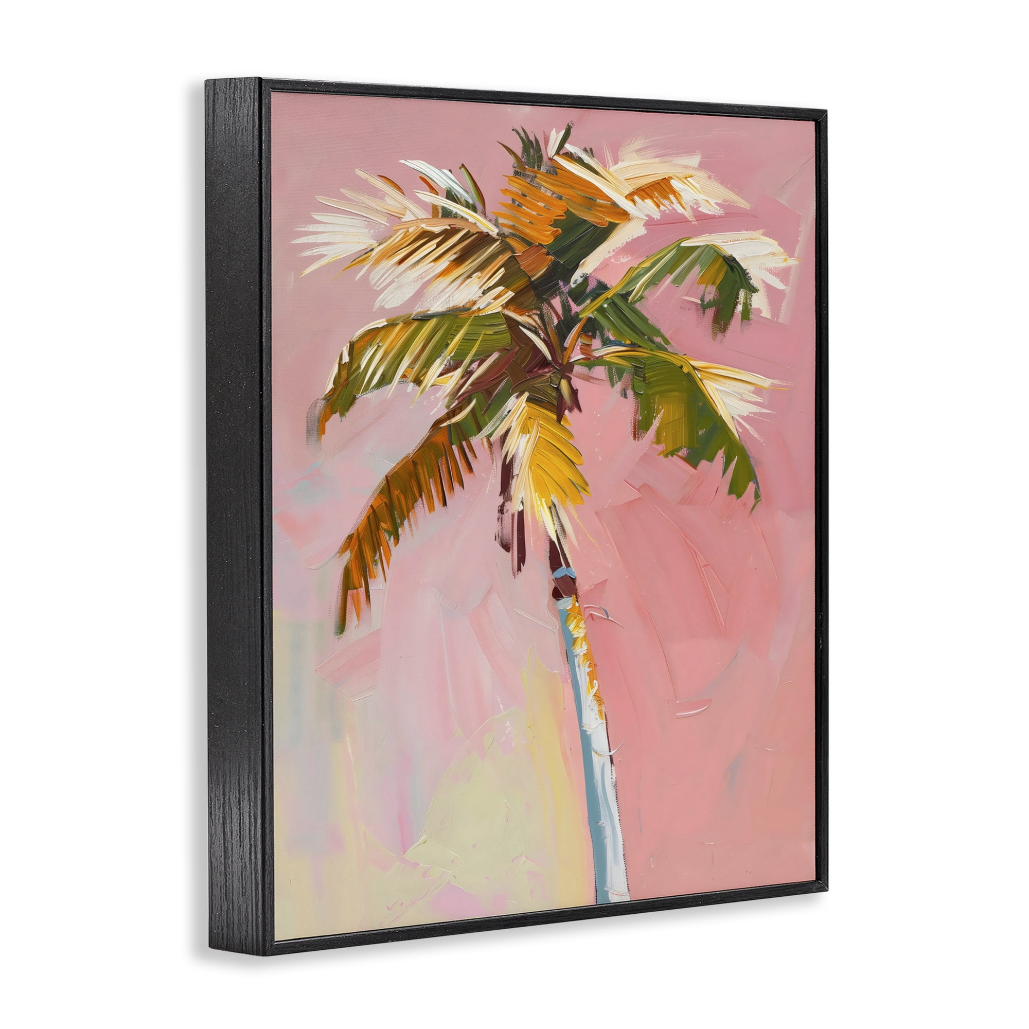 Stupell Industries Pink Palm Summer Oasis Black Framed Giclee Art, design by The Prints Vibe