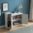 thumbnail image 2 of Bar Cabinet, Wine Bottle Storage Display Kitchen Cabinet, Holds 4 Wine Bottles- White Oak, 2 of 5