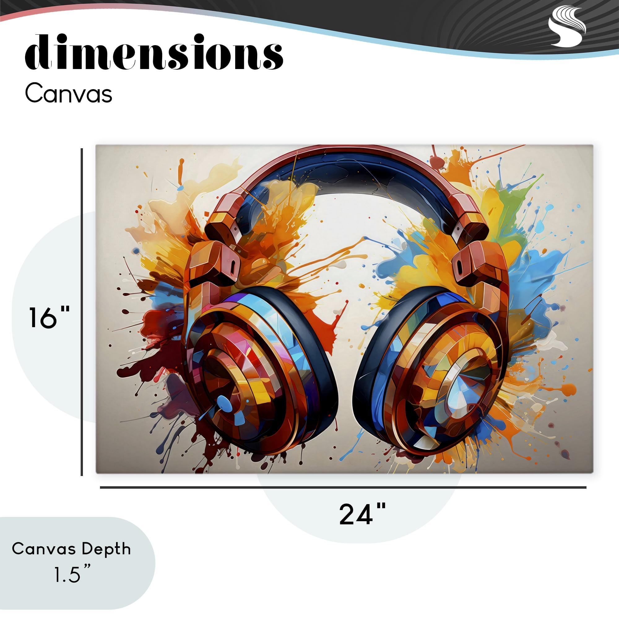 Stupell Industries Music In Color Splatter Canvas Wall Art, design by Creative Studio