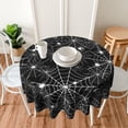 thumbnail image 5 of Halloween Black Spider Web Tablecloth Round Table Cloths Washable Holiday Table Cover Decorative for Kitchen Dinner Party One Size, 5 of 6