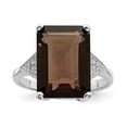 thumbnail image 1 of 925 Sterling Silver Smoky Quartz Diamond Ring Gemstone, 1 of 6