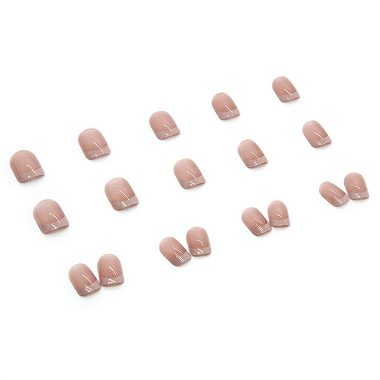 Fofosbeauty 24 Pcs Short Square False Nails, Press-On Nails Designs 2023, Square Pure Powdery and Simple, R418 Simplicity [glue Style]