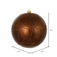 thumbnail image 2 of Vickerman N182576D 4.75 in. Mocha Candy Ball Ornament with Circle Glitter Pattern  4 per Bag, 2 of 3