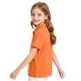 thumbnail image 7 of Girls Polo Shirt with Collared Slim Fit Short Sleeve Golf Shirt Summer School Uniform for Girls,Orange 150, 7 of 7