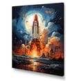 thumbnail image 2 of Designart "Expressionistic Launch Flare IV" Rocketship Canvas Art Print, 2 of 7