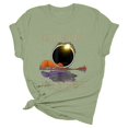 thumbnail image 4 of T-Shirts Femmes Mode Décontractée Haut Col Rond Été Manches Courtes T-Shirts Décontractés Amples T-Shirts Femmes Vert Menthe L, 4 of 4