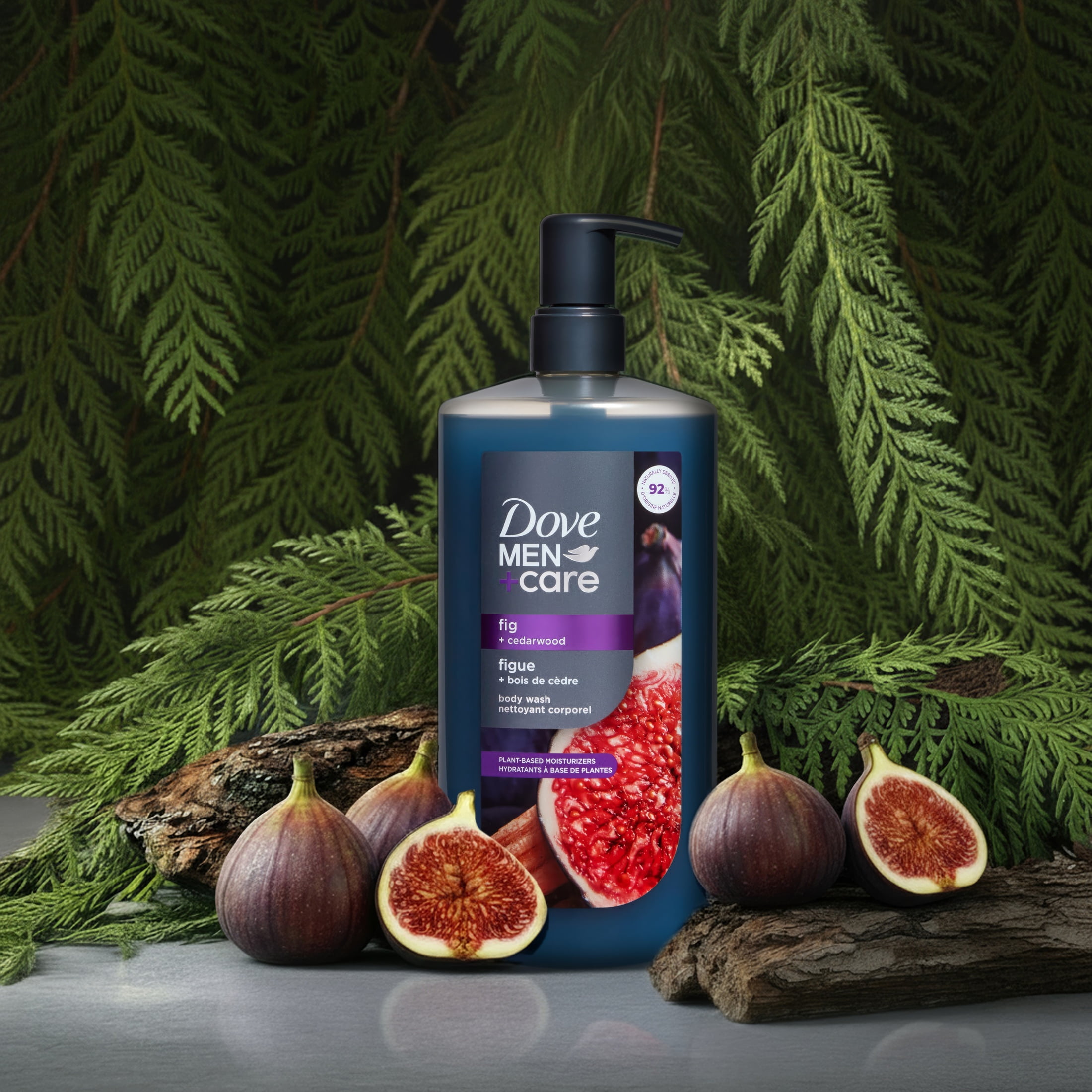 Dove Men+Care Moisturizing Body Wash for Men Fig + Cedarwood Plant-Based Cleanser, 26 fl oz