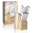 thumbnail image 1 of Hecef 15 Piece Knife Block Set, Ultra Sharp Blades with Steak Knives, Sharpening Steel, 1 of 13
