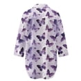 thumbnail image 5 of Xoenoiee Purple Butterfly Print Womens Swimsuit Cover Up Shirt Button Down Long Sleeve Bathing Suit Coverups Button Cuffs Beach Coverup with Pockets, Size S, 5 of 7