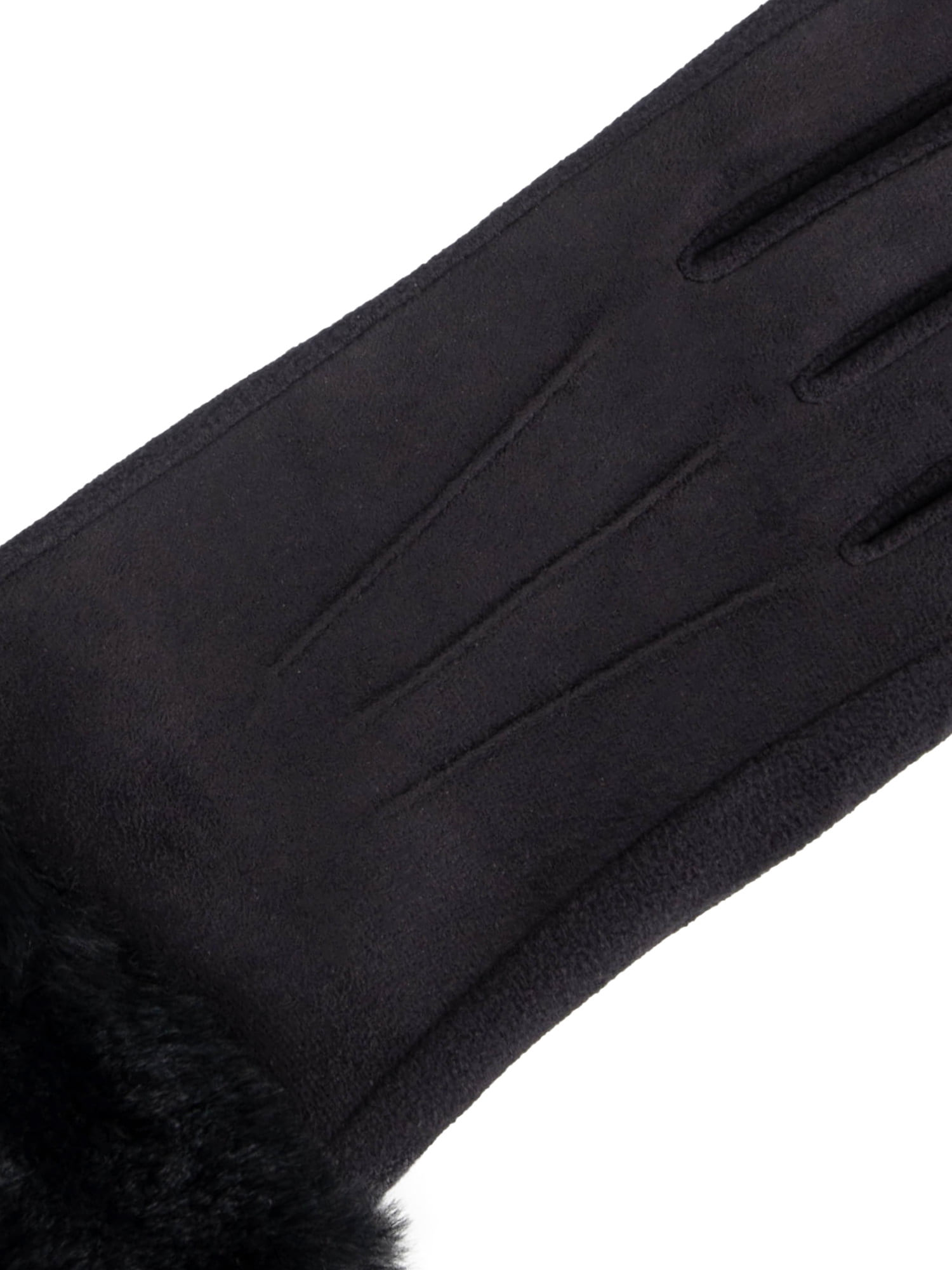 Isotoner Women's Microsuede Gloves with Faux Fur Cuff