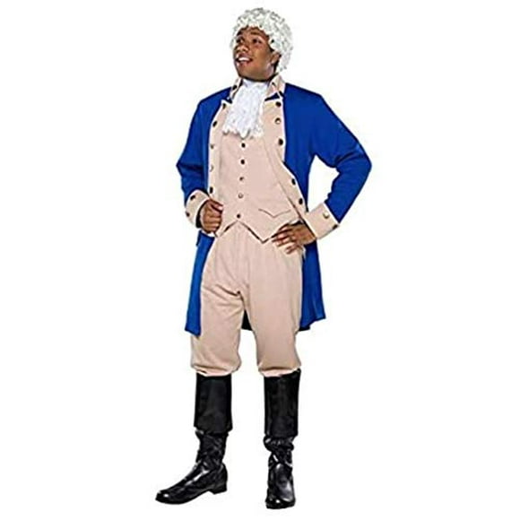 Charades Men's Alexander Hamilton Costume, Blue/Tan, Large