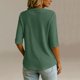 thumbnail image 4 of Neewe Womens Plain V Neck Button Dressy Casual Summer Short Sleeve Button Down Shirts Business Work Tops, 4 of 6