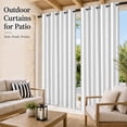 thumbnail image 4 of Bedliving Outdoor Curtains for Patio Waterproof, Gray White Stripe Grommet Curtains, Outside Drapes for Porch Gazebo Pergola Cabana, 2 Panels, 54" x 84", 4 of 9