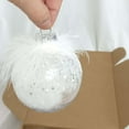 thumbnail image 5 of 9 Pcs Neutral White Shatterproof Chirstmas Ball Ornament Elegent clear Xmas Ball Decoration with Feather Inside Rustic Chirstmas Tree Hanging Decor for Xmas Tree Wedding Holiday Party, 5 of 6