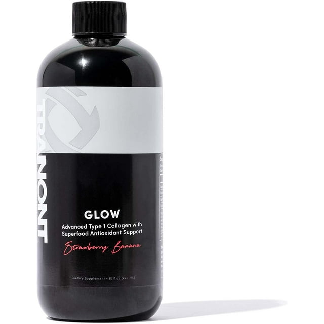 Tranont Glow Type 1 Collagen with Superfood Antioxidant Support 15 fl oz (Strawberry Banana