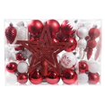 thumbnail image 2 of Juego de 88 bolas navideñas rojas y blancas - Bolas navideñas de plástico irrompibles - Decoración para árboles de Navidad - Crea un ambiente navideño - Para, 2 of 5