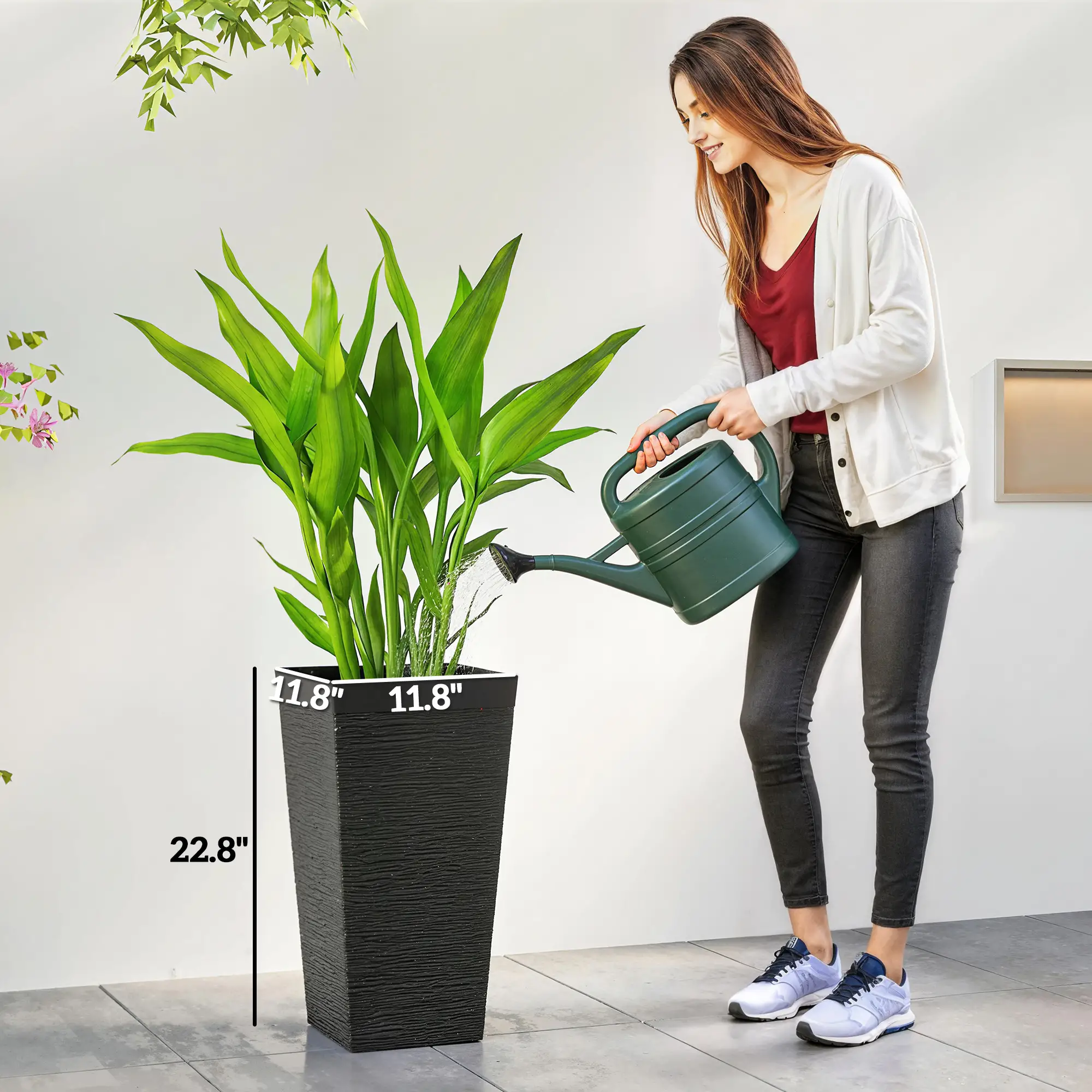 Set of 3 Plastic Flower Pots