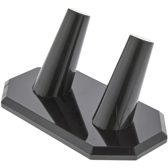 Plymor Black Acrylic Ring Finger Display, Double, 3.75" W x 2.25" D x 1.75" H